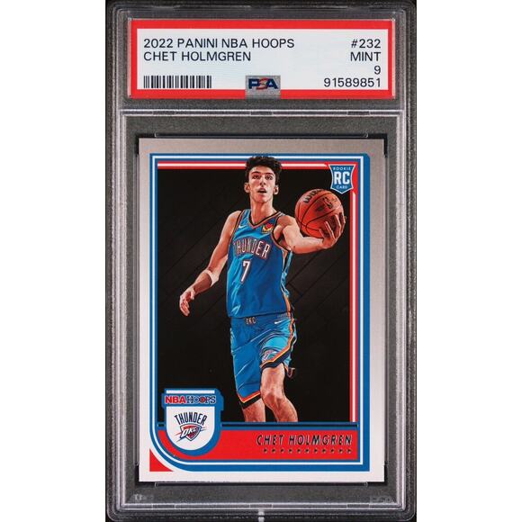 87935571 Chet Holmgren 2022 Panini NBA Hoops 232 Rookie PSA 9 MINT - FRESH SLAB - Picture 1 of 2
